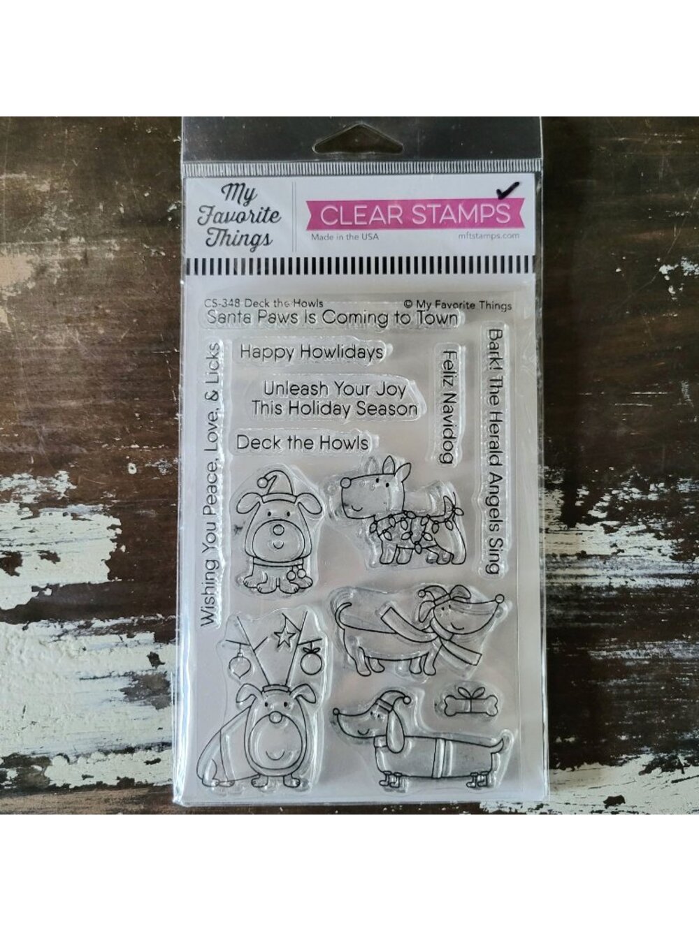 My Favorite Things "Deck The Howls" Clear Stamp & Die Set Christmas Card Making
